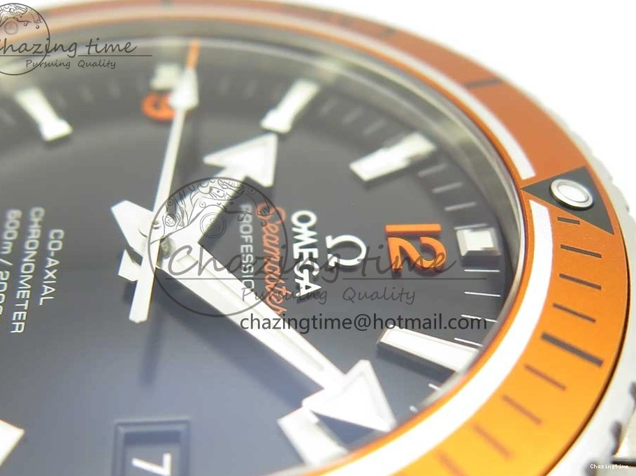 0128 Tailored Planet Ocean Professional Orange Bezel 45.5mm 1:1 VSF Best Edition on SS Bracelet A8500 Super Clone (2 Straps) 7950